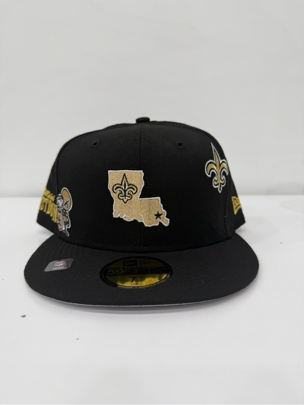New Orleans Saints New Era Just Don NFL Wool Black Fitted Cap Hat 7 1/2